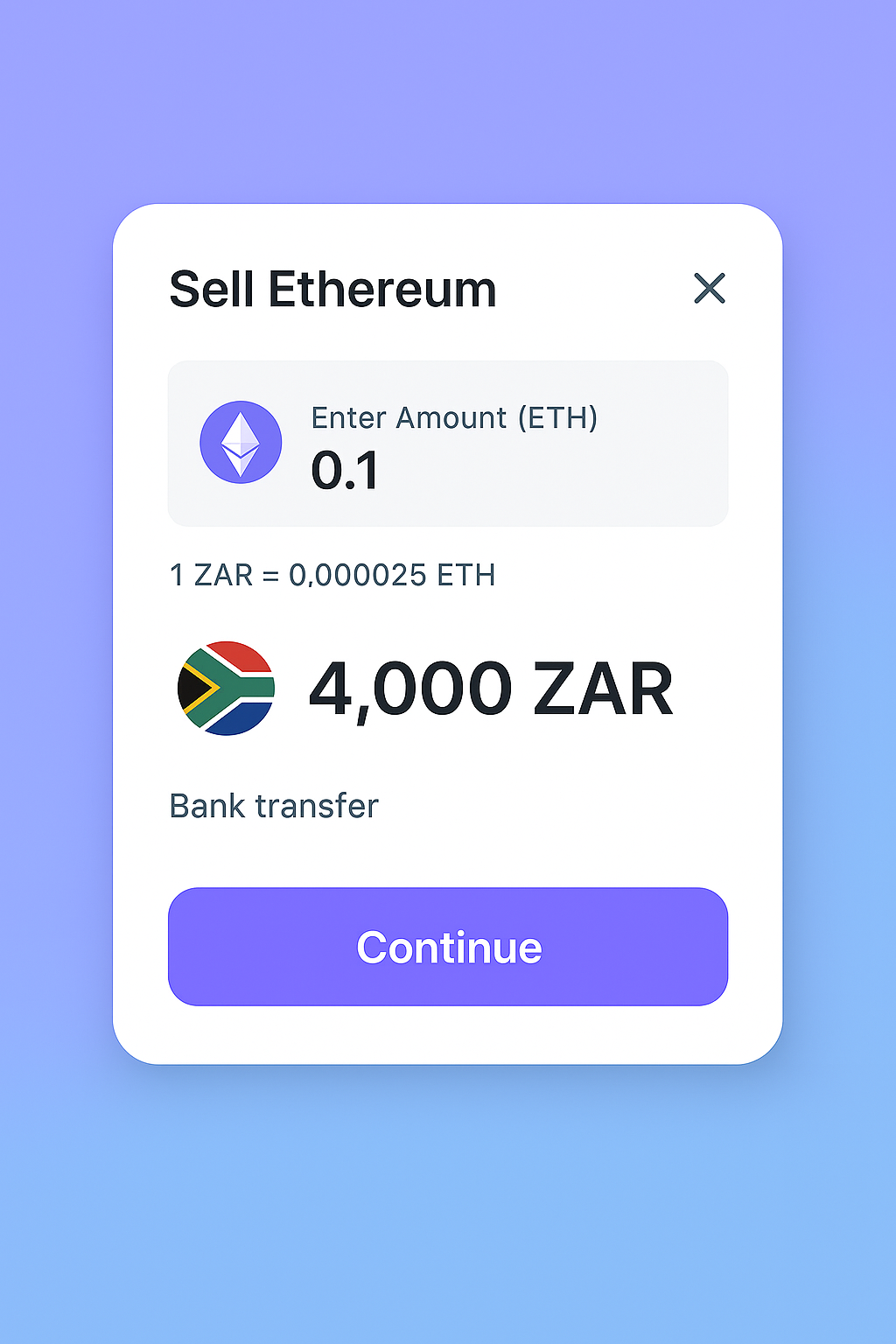 Offramp Widget - Sell Crypto for Kenyan Shillings