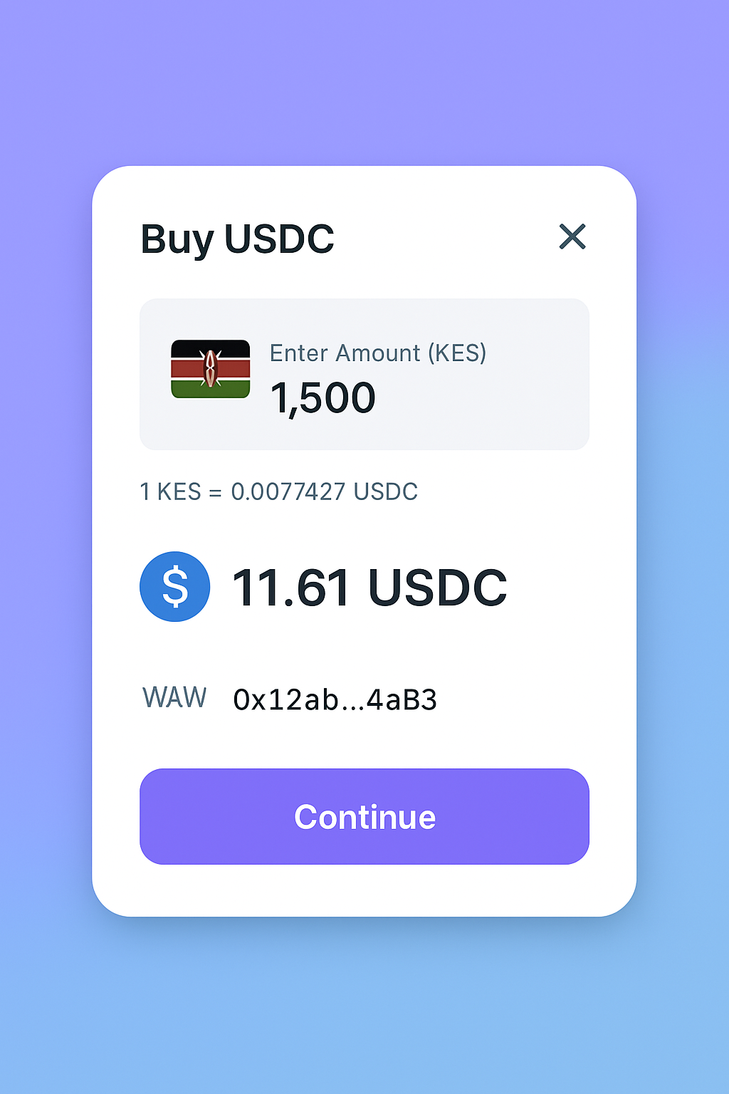 Onramp Widget - Buy Crypto with South African Rand